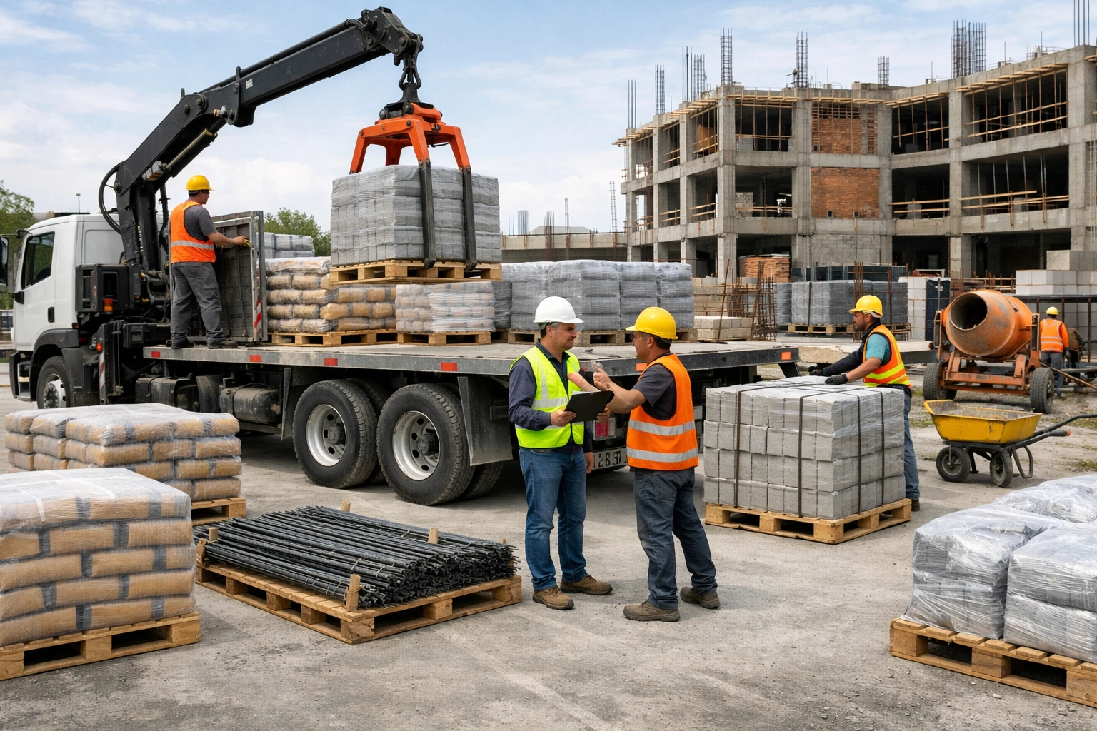 Entrega rápida de materiales para construcción